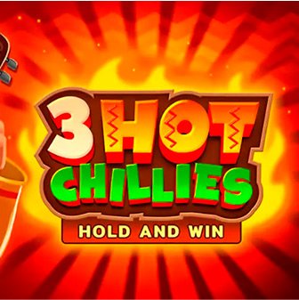 Inscription 3 HOT CHILLIES sur fond jaune et rouge – Winoui Casino